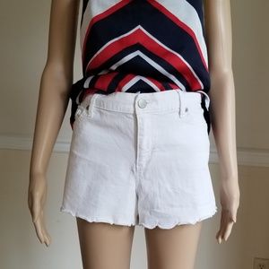 Loft white jean shorts